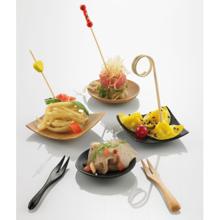 Forchettine Sushi Bamboo Nere 9 cm 12 pz | Pietrangioli
