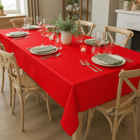 Tovaglia in TNT rossa 140x240 cm Linea Superior per tavolate e catering