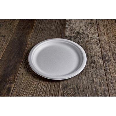 Piatti piani compostabili in polpa di cellulosa Ø 26 cm - 50 pz
