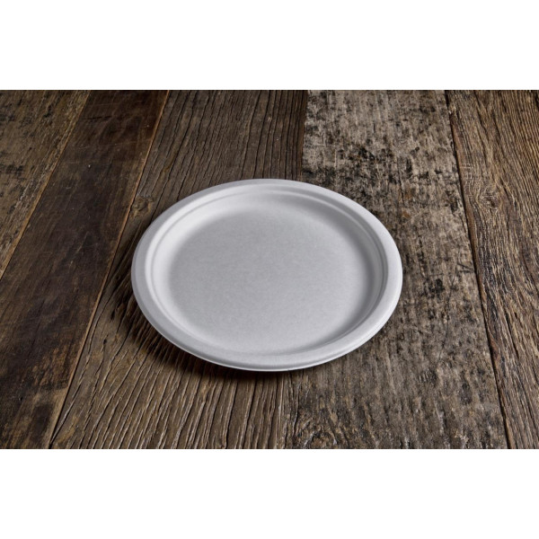 Piatti piani compostabili in polpa di cellulosa Ø 26 cm - 50 pz