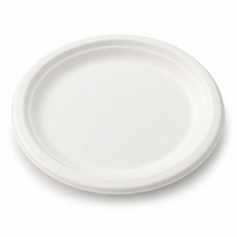 Piatti piani compostabili in polpa di cellulosa Ø 23 cm - 50 pz