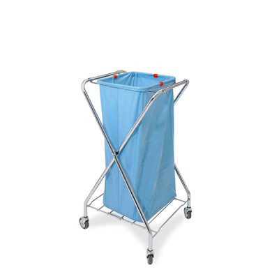 Carrello portasacco VDM SA/XT pieghevole in acciaio cromato con 4 ruote