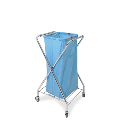 Carrello portasacco VDM SA/XT pieghevole in acciaio cromato con 4 ruote