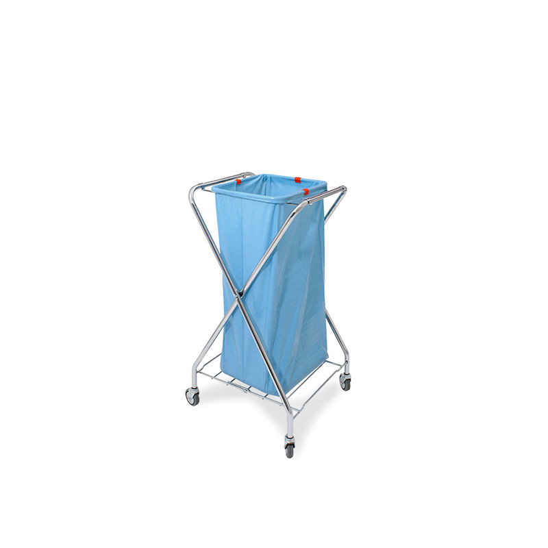 Carrello portasacco VDM SA/XT pieghevole in acciaio cromato con 4 ruote