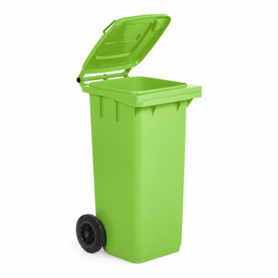 Bidone carrellato 120 litri Mobil Plastic con ruote e coperchio - raccolta differenziata
