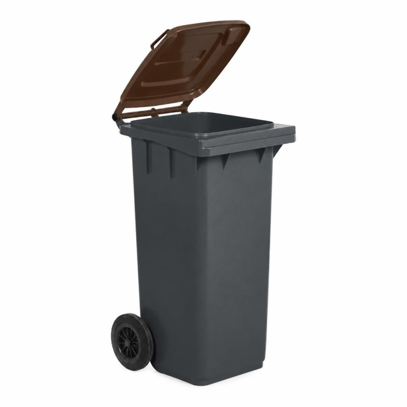 Bidone carrellato 120 litri Mobil Plastic con ruote e coperchio - raccolta differenziata