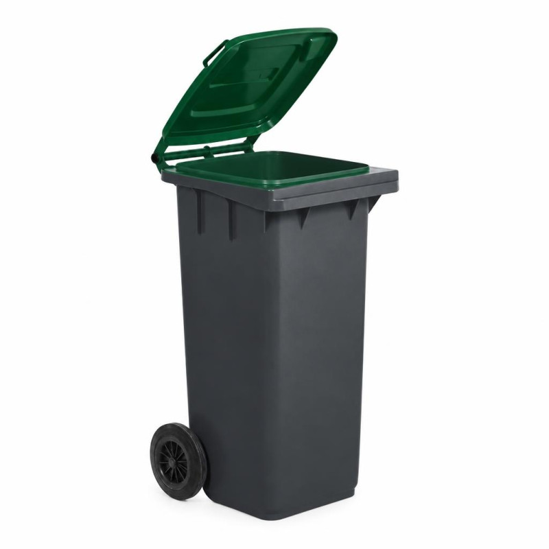 Bidone carrellato 120 litri Mobil Plastic con ruote e coperchio - raccolta differenziata