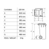 Bidone carrellato 120 litri Mobil Plastic con ruote e coperchio - raccolta differenziata