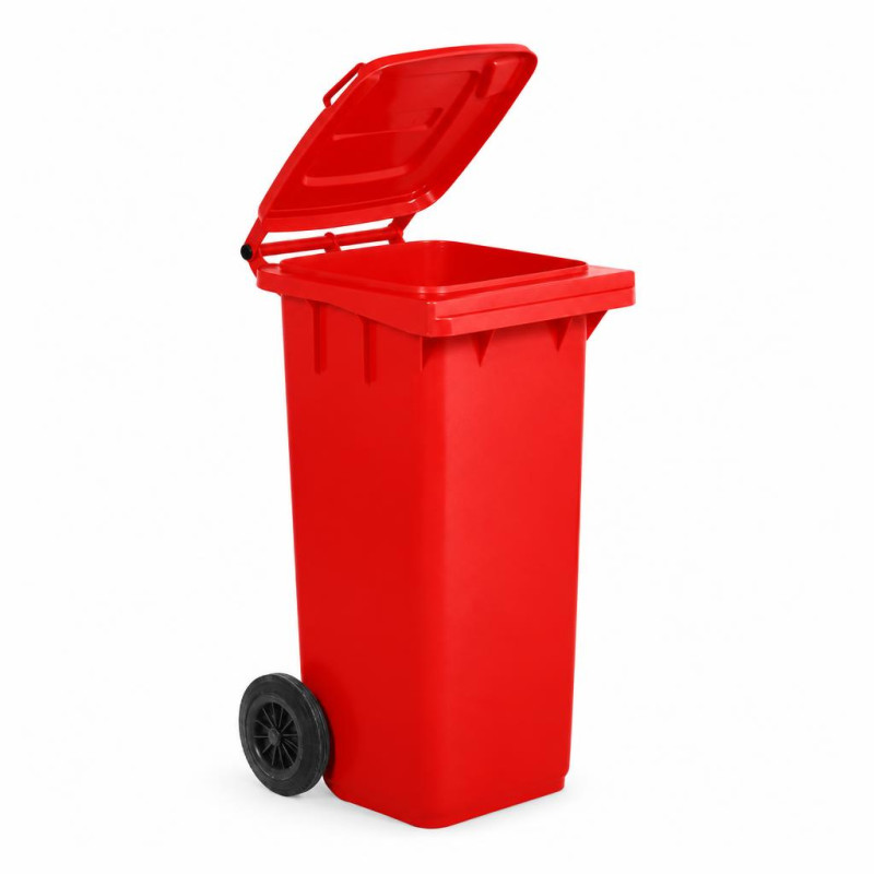 Bidone carrellato 240 litri Mobil Plastic con ruote e coperchio - raccolta differenziata