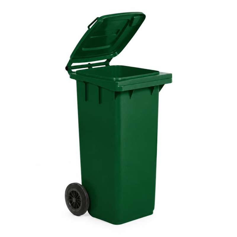 Bidone carrellato 240 litri Mobil Plastic con ruote e coperchio - raccolta differenziata