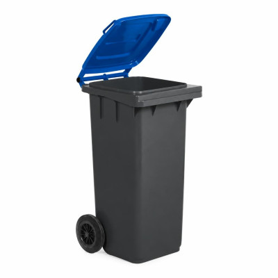 Bidone carrellato 240 litri Mobil Plastic con ruote e coperchio - raccolta differenziata