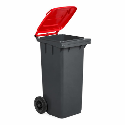 Bidone carrellato 240 litri Mobil Plastic con ruote e coperchio - raccolta differenziata