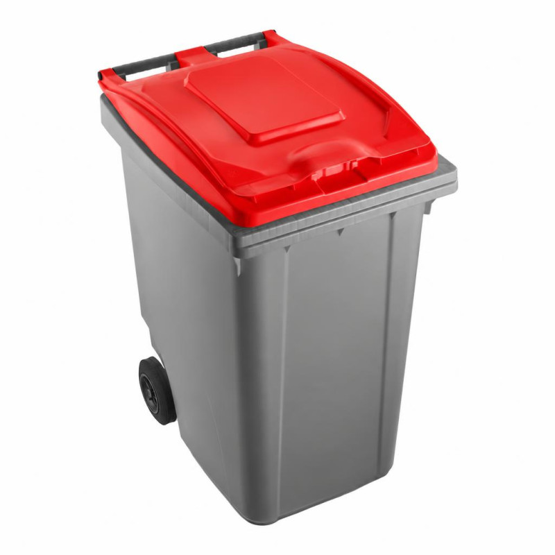 Bidone carrellato 360 litri Mobil Plastic con ruote e coperchio - raccolta differenziata