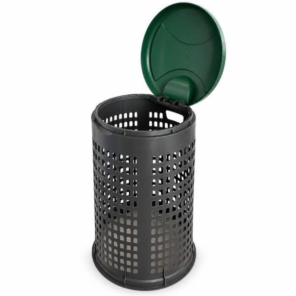 Trespolo portasacco 110 litri Mobil Plastic grigio con coperchio verde