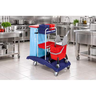 Carrello multiuso per pulizie VDM Ideabase 12 con secchio e strizzatore