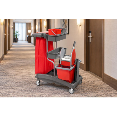 Carrello multiuso per pulizie VDM IdeaTop 6 con pressa per mop 4100P