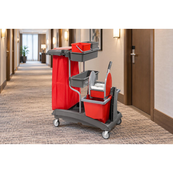 Carrello multiuso per pulizie VDM IdeaTop 6 con pressa per mop 4100P