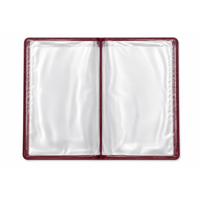 Portamenu London Leone A4 in similpelle blu o bordeaux con scritta "Menù" dorata - 2 ante e 6 pagine
