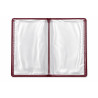 Portamenu London Leone A4 in similpelle blu o bordeaux con scritta "Menù" dorata - 2 ante e 6 pagine