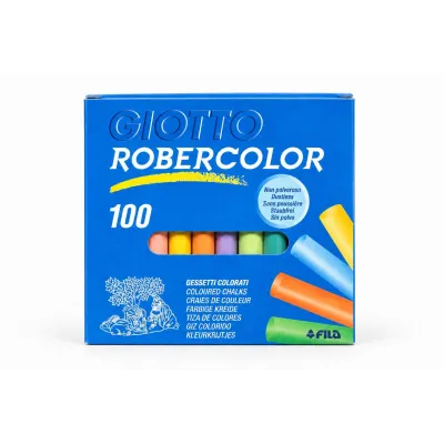 Gessetti colorati Giotto Robercolor Fila non polverosi tondi Ø 10 mm x 8 cm per lavagna - 100 pz
