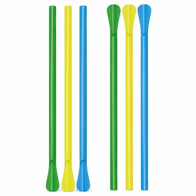 Cannucce per frappè compostabili in PLA con palettina 21 cm - 250 pz