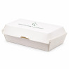 Scatole per hamburger e panini compostabili bianche 20,5x10,7 cm - 25 pz