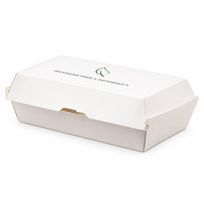 Scatole per hamburger compostabili bianche 17x9 cm - 25 pz