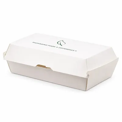 Scatole per hamburger compostabili bianche 17x9 cm - 25 pz
