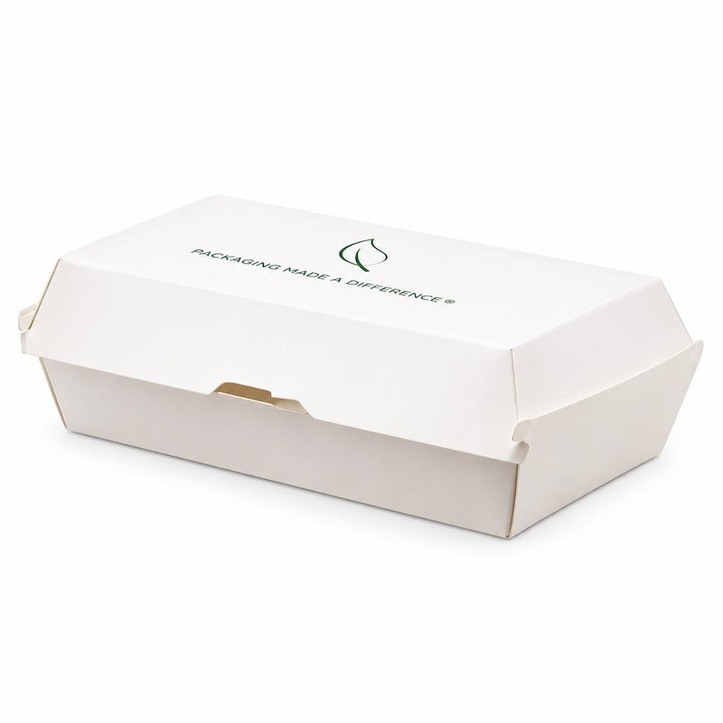 Scatole per hamburger compostabili bianche 17x9 cm - 25 pz