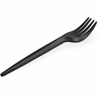 Forchette compostabili in bioplastica nere 16 cm - 100 pz