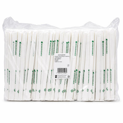Cannucce bio bianche imbustate singolarmente 21 cm - 500 pz