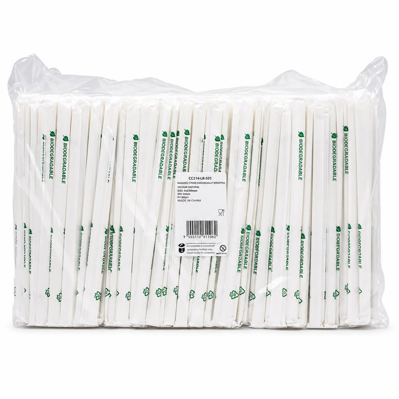 Cannucce bio bianche imbustate singolarmente 21 cm - 500 pz