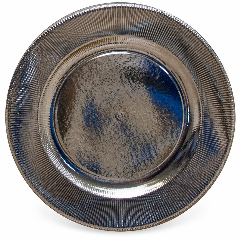 Sottopiatti in cartoncino argento 32,4 cm - 4 pz