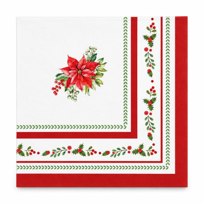 Tovaglioli di carta natalizi Red Royal 33x33 cm - 16 pz