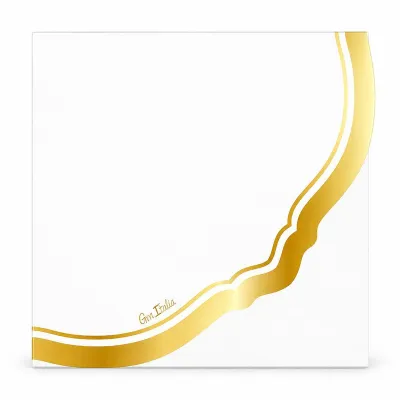 Tovaglioli di carta Bianco bordo Oro 33x33 cm - 16 pz
