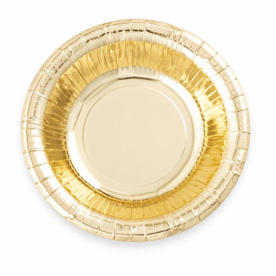 Piatti fondi di carta oro 24 cm - 8 pz