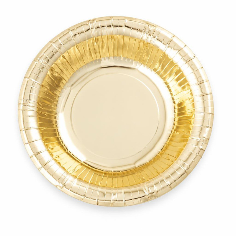 Piatti fondi di carta oro 24 cm - 8 pz