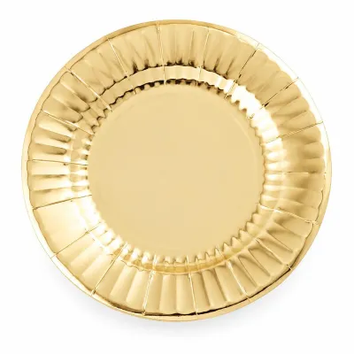Piatti di carta oro 27 cm - 8 pz