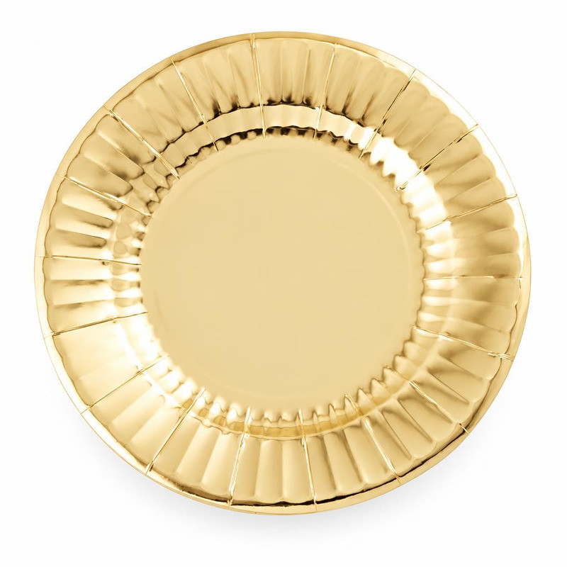 Piatti di carta oro 27 cm - 8 pz