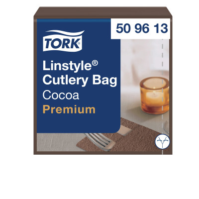 Tovaglioli portaposate Tork Linstyle Premium 39x39 cm cacao - 50 pz