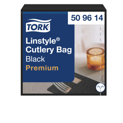 Tovaglioli portaposate Tork Linstyle Premium 39x39 cm nero - 50 pz