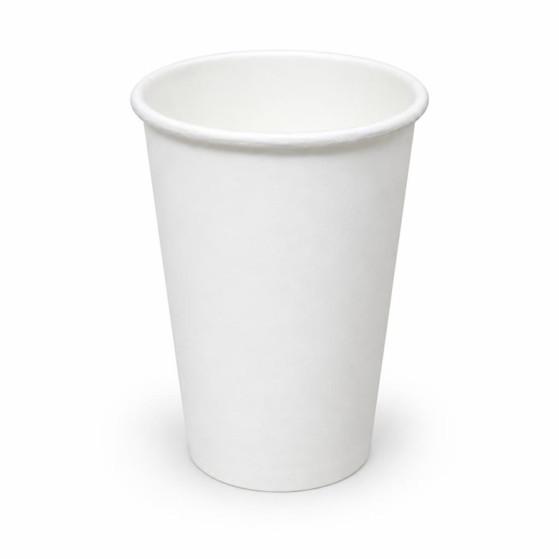 Bicchieri in cartoncino riciclabile bianco 240 ml per bevande calde e fredde Usobio Ø 8 cm - 50 pz