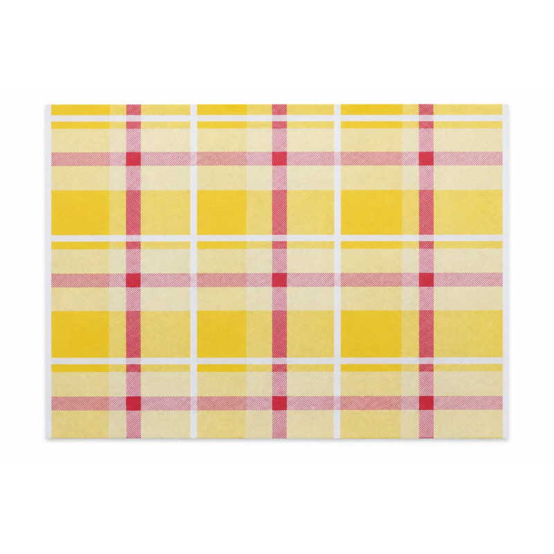 Tovagliette americane di carta Scozzese gialla 30x40 cm Okay per ristoranti e pizzerie - 250 pz