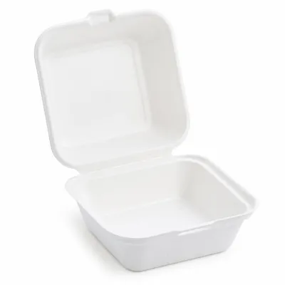 Box per hamburger compostabili in polpa di cellulosa con coperchio 15x15x8 cm 450 + 450 ml Brenta - 50 pz