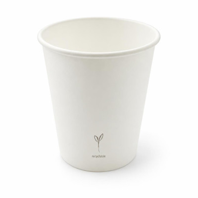 Bicchieri in carta riciclabile bianchi 200 ml per bevande calde e fredde Brenta Byò Ø 7 cm - 50 pz