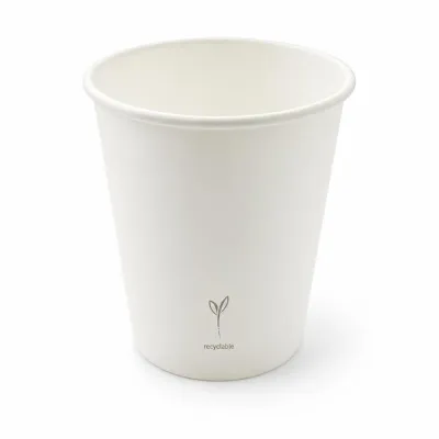 Bicchieri in carta riciclabile bianchi 200 ml per bevande calde e fredde Brenta Byò Ø 7 cm - 50 pz