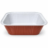 Vaschette in alluminio laccate bianco e terracotta 1 porzione 475 ml 15x12,5 cm Icont Elegance R1-10G - 50 pz