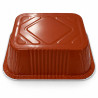 Vaschette in alluminio laccate bianco e terracotta 1 porzione 475 ml 15x12,5 cm Icont Elegance R1-10G - 50 pz