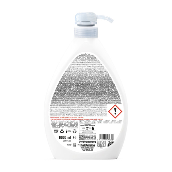 Sapone disinfettante lavamani PMC Sanitec Securgerm Med non profumato con dosatore 1 L