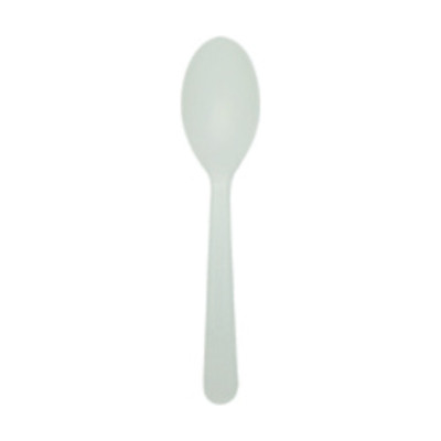 Mini cucchiaini finger food in CPLA bianco 10 cm per dessert e assaggi - 50 pz